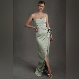 V. Chapman June Corset Front-Slit Gown Size 2
